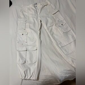 Fashion Nova Crisp White Cargo Pants